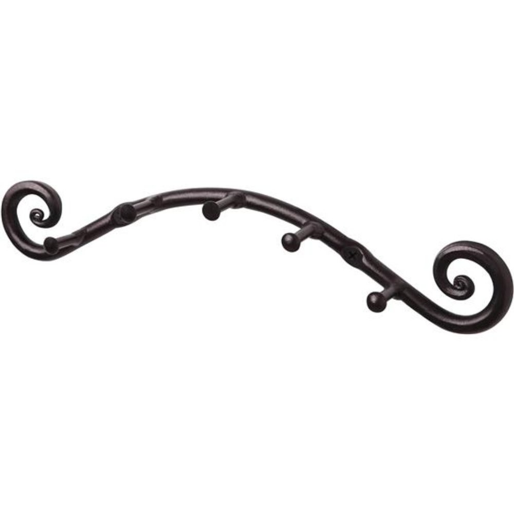 Farmhouse Small Key Holder for Wall - Handcrafted Swirl Decorative 5 Key Hooks
